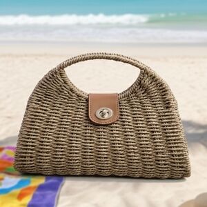 New Tommy Bahama Tan Woven Tote